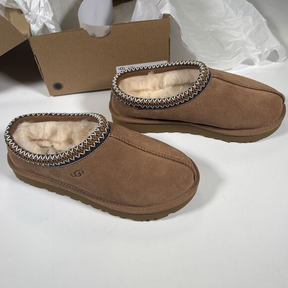 Ugg Women's tasman II slipper Chestnut Size 7 New In Box Suede Wool 1174470 - Picture 8 of 9